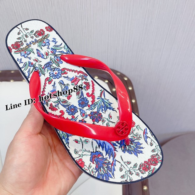 TORY BURCH2021年夏季新款女款坡跟人字拖TB官方春夏季主打款女士人字拖 dx2372